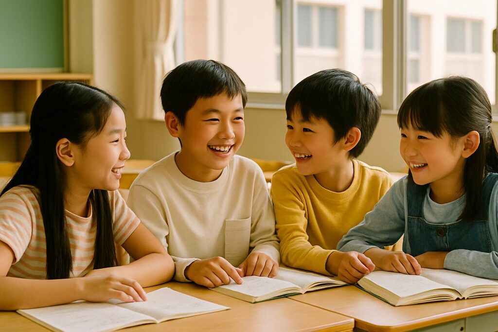 既存の小学生の生徒が口コミで塾を紹介している