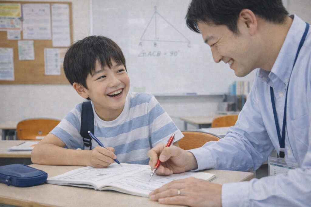 体験授業で講師の説明を理解し、勉強が楽しくなった小学生｜学習塾の体験授業で入塾率が高まる指導風景